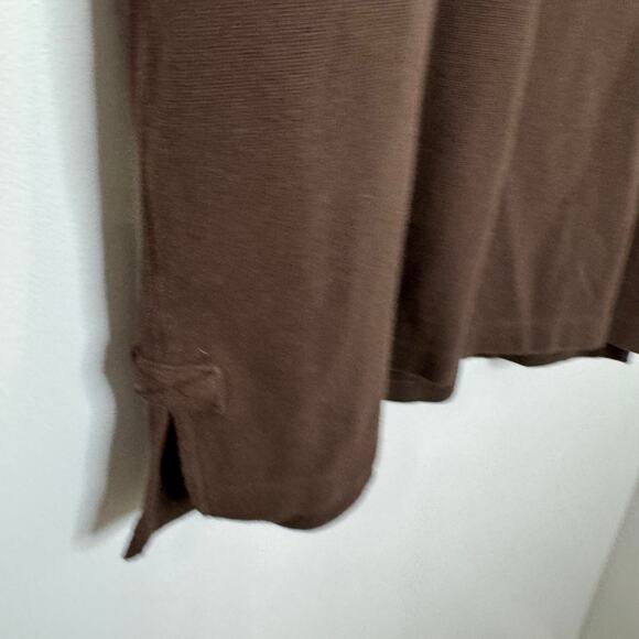 Duluth Trading Men's Longtail T Waffle Henley Long Sleeve Brown Large - Picture 6 of 11